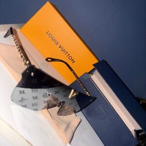 Louis Vuitton Black and Gold Monogram Sunglasses